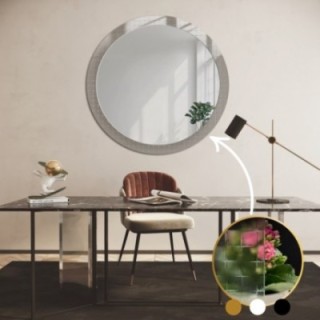 Oglindă decorativă rotundă pe sticlă ornamentală Master Flex - LUXORA FROSTED