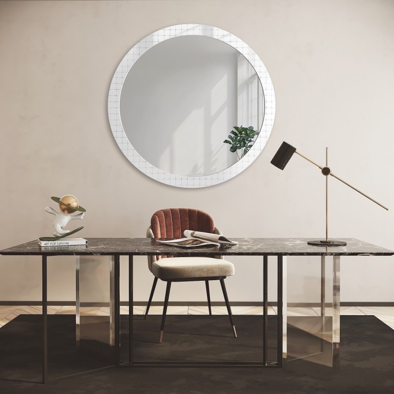 Oglindă decorativă rotundă pe sticlă ornamentală Master Flex - LUXORA FROSTED