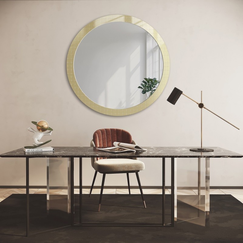 Oglindă decorativă rotundă pe sticlă ornamentală Master Flex - LUXORA FROSTED