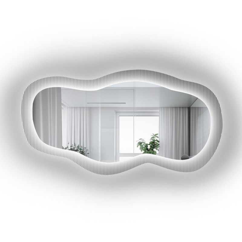Oglindă pe sticlă ornamentală Estriado cu iluminare - LUXORA GLASORI LED