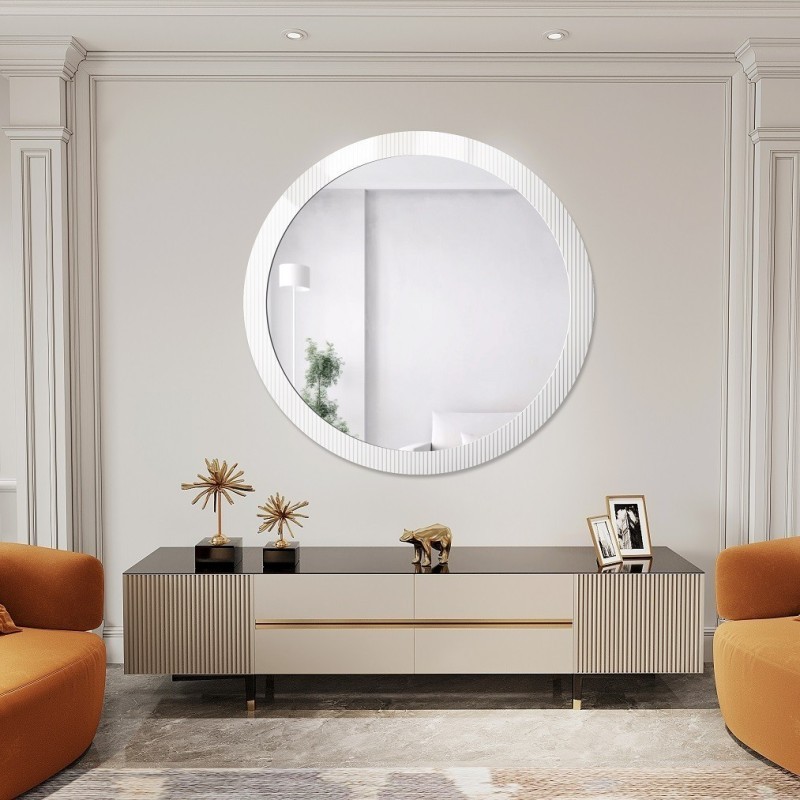 Oglindă decorativă rotundă pe sticlă ornamentală Visiosun Classic - LUXORA GLIMMER