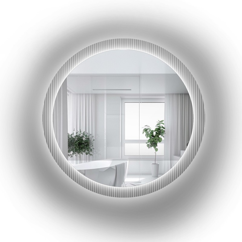 Oglindă rotundă pe sticlă ornamentală Visiosun Classic cu iluminare - LUXORA GLIMMER LED
