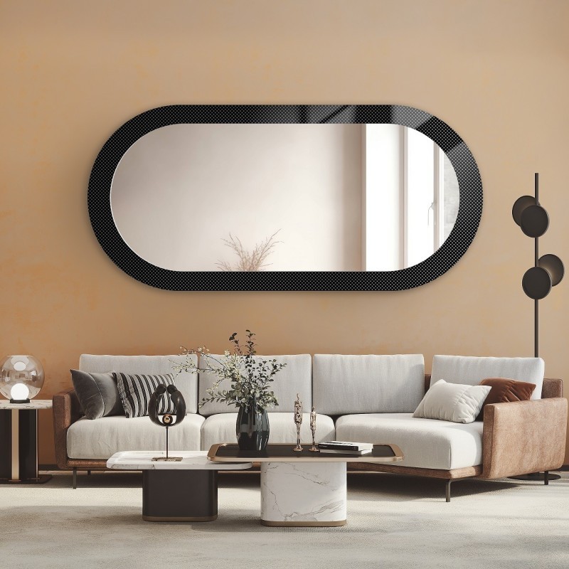 Oglindă decorativă ovală pe sticlă ornamentală Master Point - LUXORA ORNATE