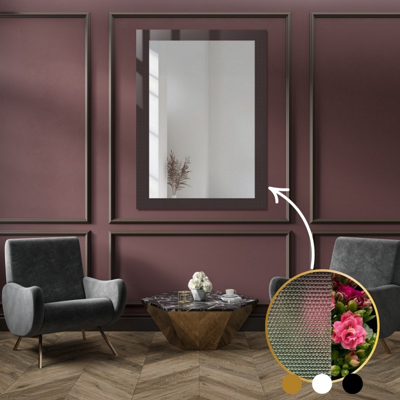 Oglindă decorativă dreptunghiulară pe sticlă ornamentală Master Point - LUXORA SOLEIL