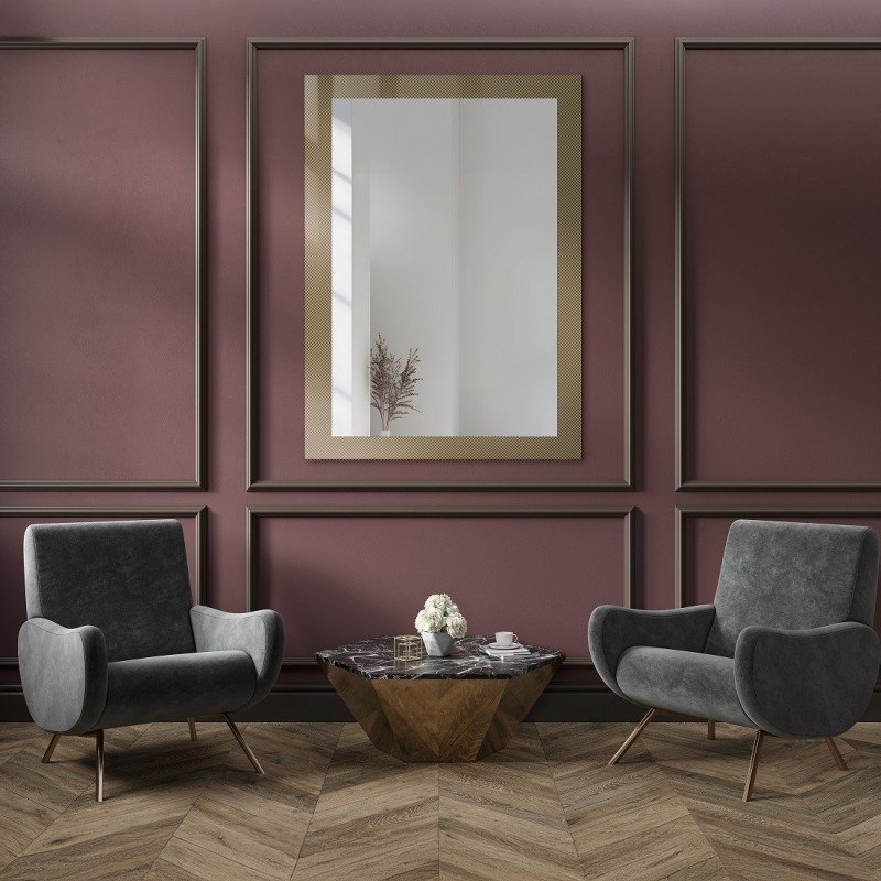 Oglindă decorativă dreptunghiulară pe sticlă ornamentală Master Point - LUXORA SOLEIL