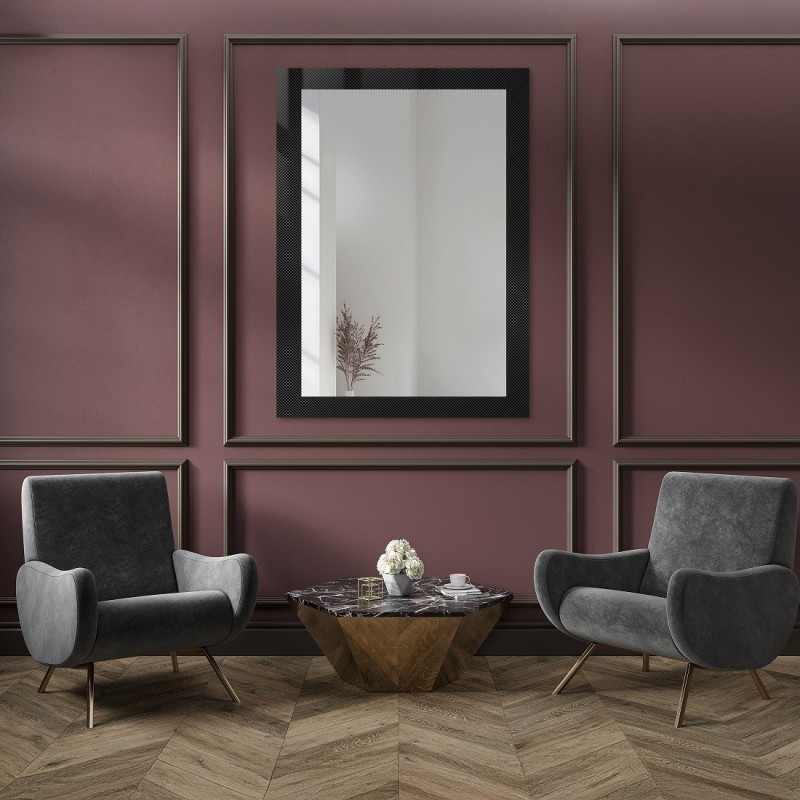 Oglindă decorativă dreptunghiulară pe sticlă ornamentală Master Point - LUXORA SOLEIL
