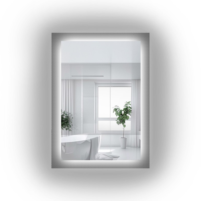 Oglindă dreptunghiulară pe sticlă ornamentală Master Point cu iluminare - LUXORA SOLEIL LED