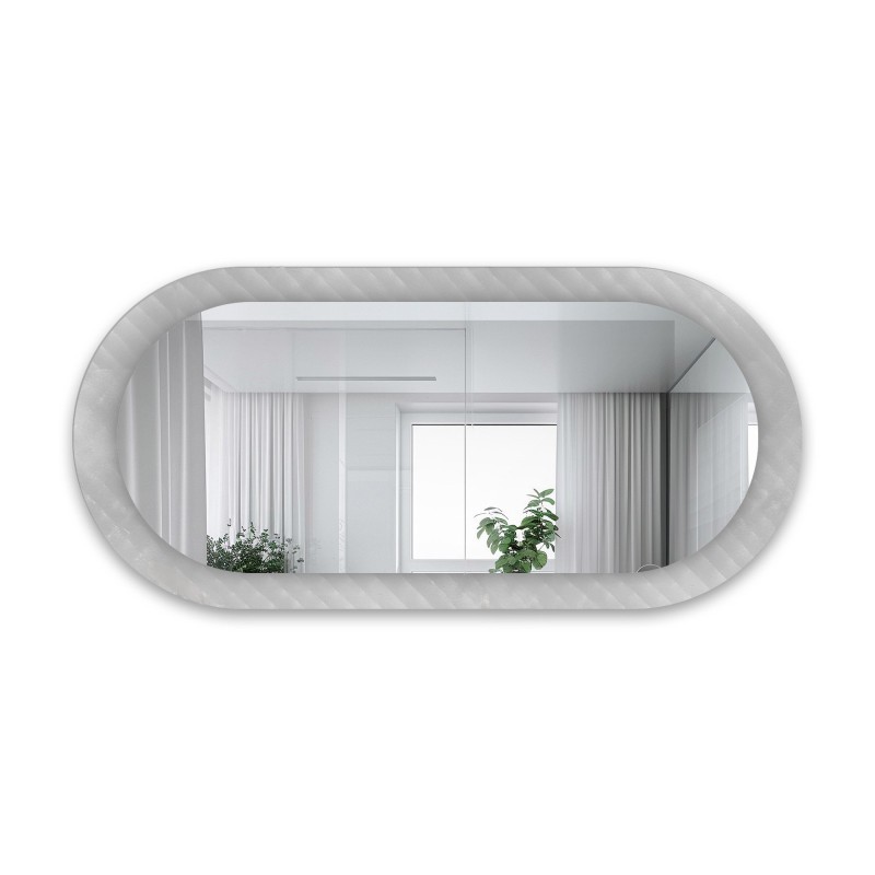 Oglindă decorativă ovală pe sticlă ornamentală Master Soft - LUXORA VESPER