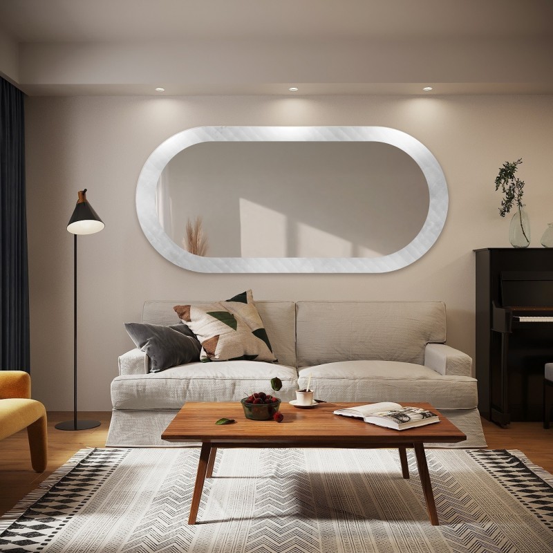 Oglindă decorativă ovală pe sticlă ornamentală Master Soft - LUXORA VESPER