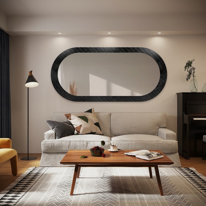 Oglindă decorativă ovală pe sticlă ornamentală Master Soft - LUXORA VESPER