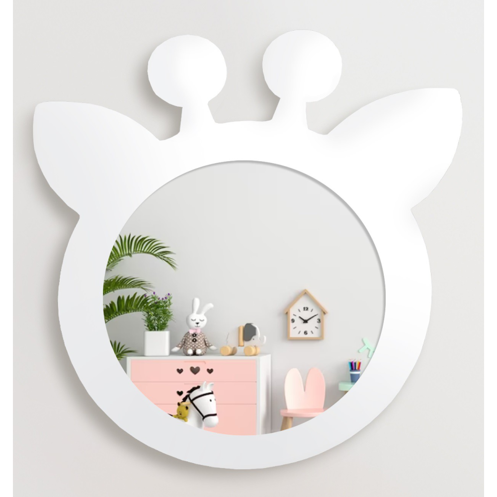 Oglindă decorativă de perete pentru un copil într-un cadru mdf - Girafa Oglindă decorativă de perete pentru un copil într-un cadru mdf - Girafa