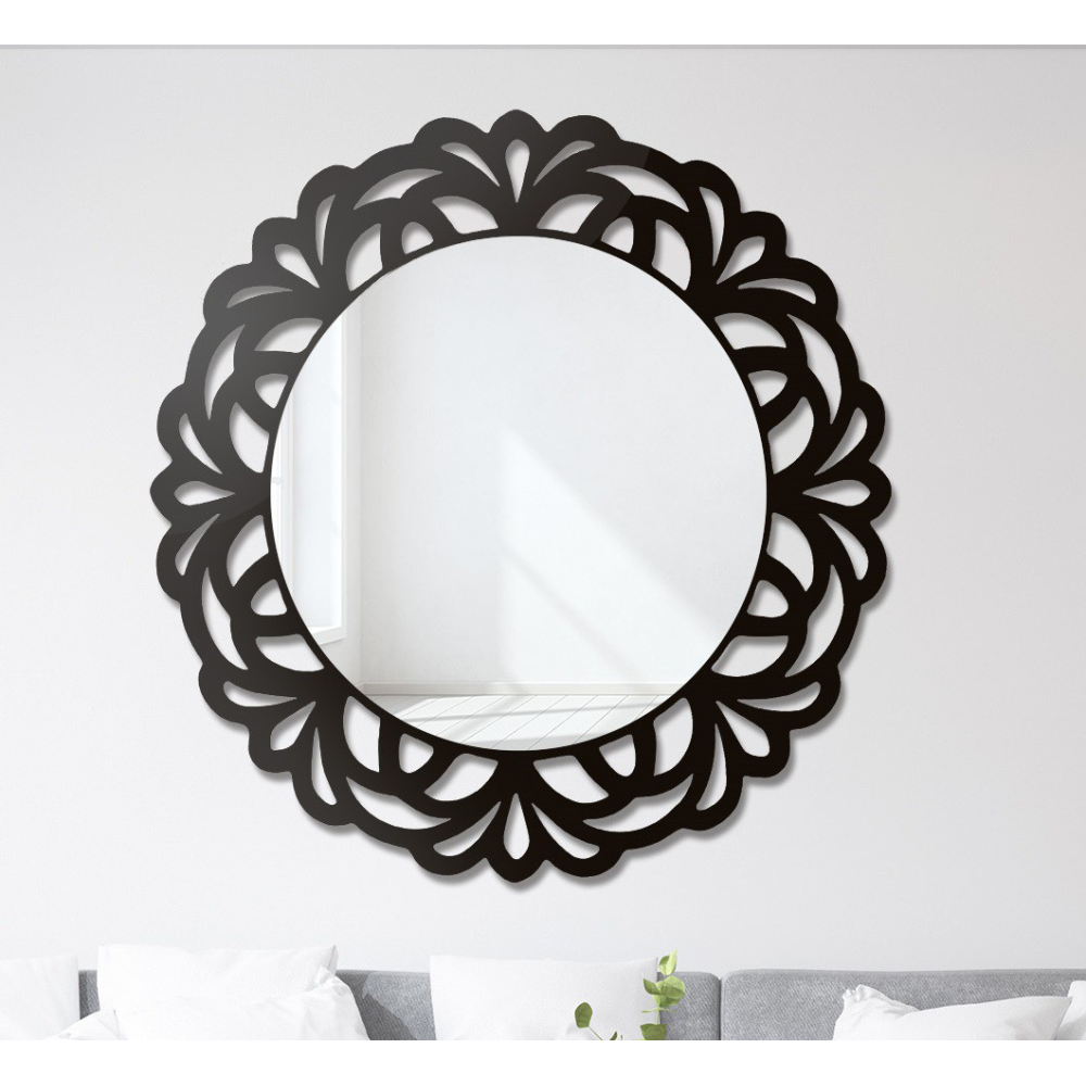 Oglindă decorativă cu ramă din mdf traforată - IDALIA