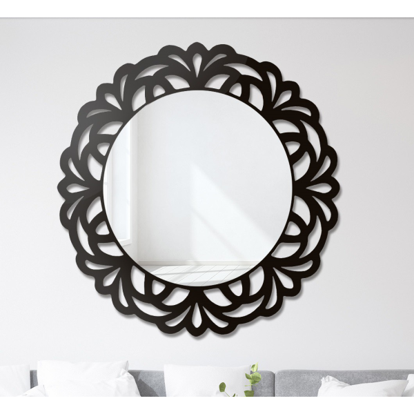 Oglindă decorativă cu ramă din mdf traforată - IDALIA