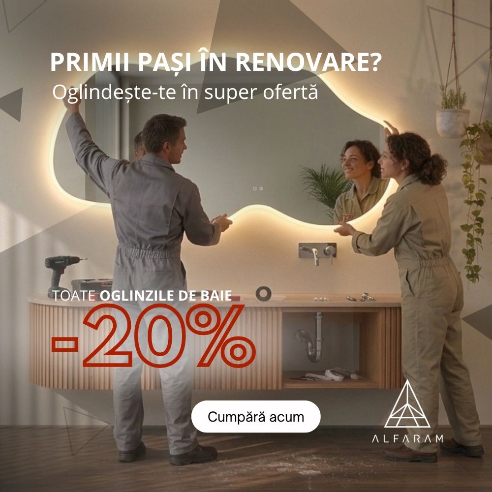 Moderne, minimaliste și clasice – toate oglinzile de baie sunt acum cu 20% mai ieftine. Cumpără confortabil, cu livrare gratuită prin flota noastră.