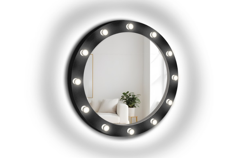 Iluminare bec + bandă LED suplimentară pe contur (60 LED/m) – nuanță neutră
