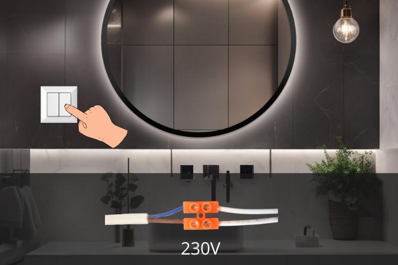 Direct în cablul de 230V