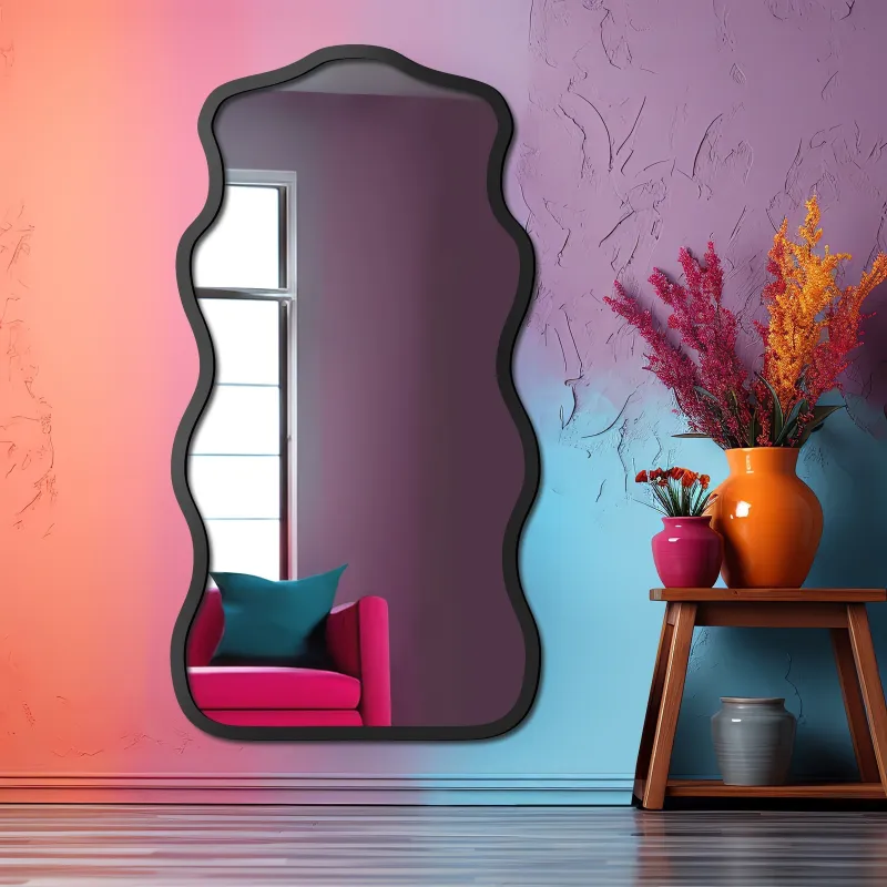 Oglindă neregulată în ramă BLOBS NEXUS — Memphis design în amenajări interioare