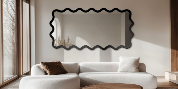 Oglinda ondulată în design interior – formă decorativă, elegantă și inspirată de natură